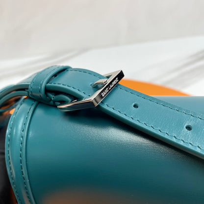 YSL Solferino Mini Satchel Bag Teal Blue Calfskin 285594