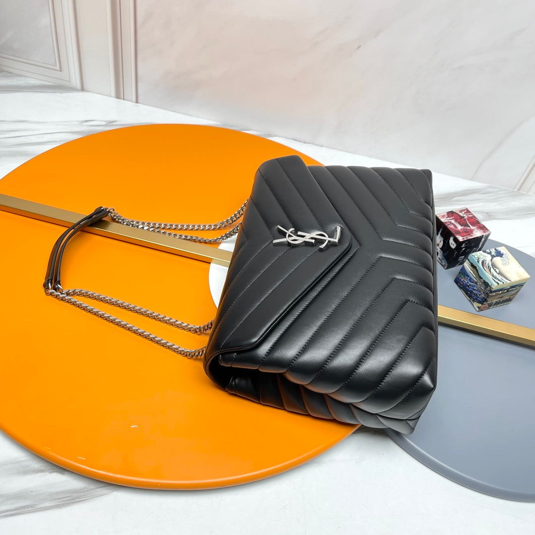 YSL Large Loulou Bag 33cm Black Lambskin SHW