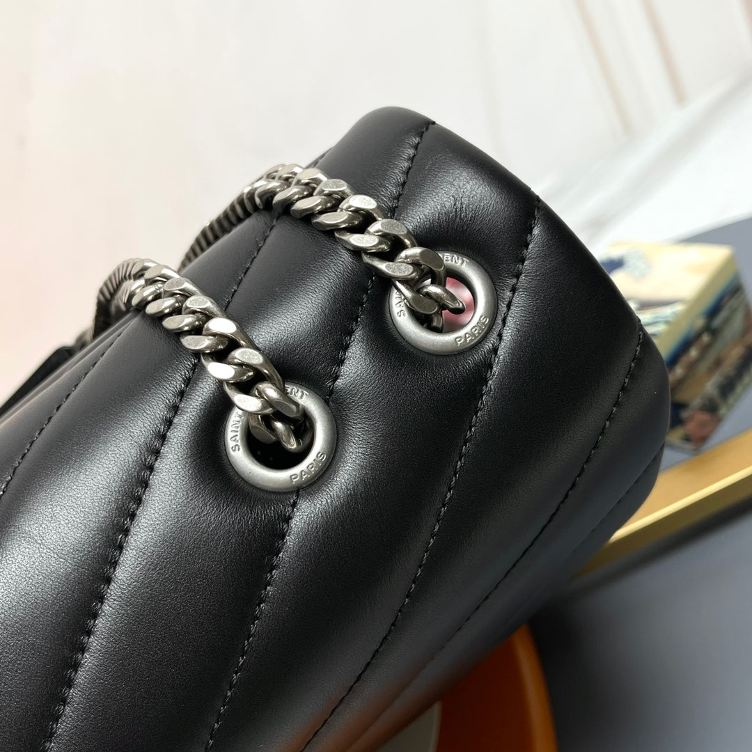 YSL Large Loulou Bag 33cm Black Lambskin SHW
