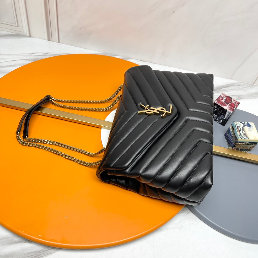 YSL Large Loulou Bag 33cm Black Lambskin GHW