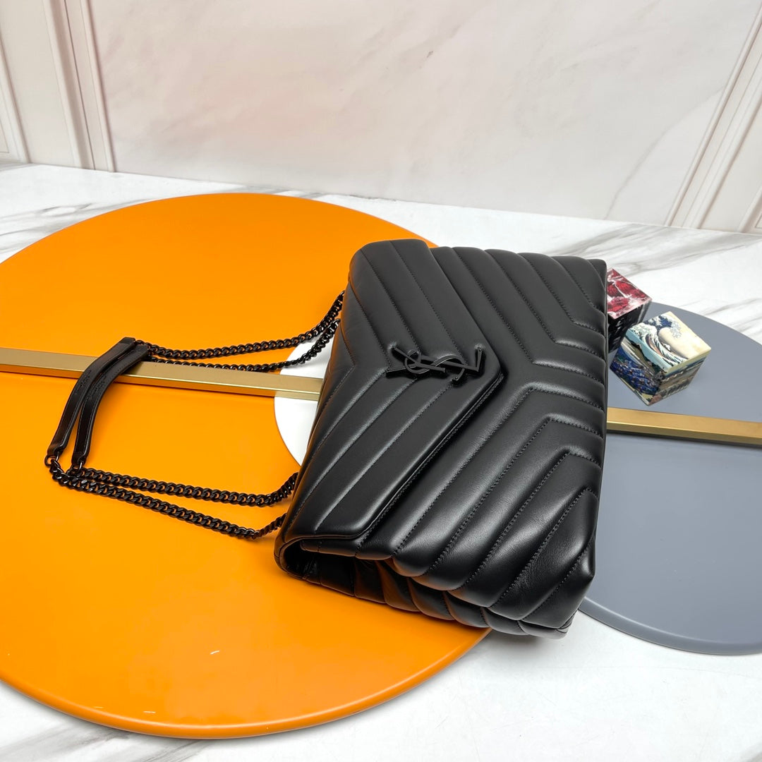 YSL Large Loulou Bag 33cm Full Black Lambskin