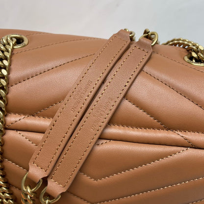 YSL Large Loulou Bag 33cm Tan Brown Lambskin