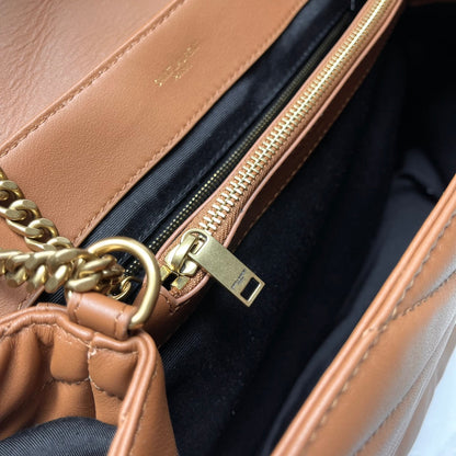 YSL Large Loulou Bag 33cm Tan Brown Lambskin
