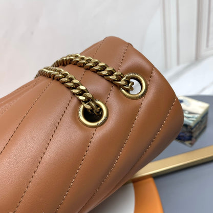 YSL Large Loulou Bag 33cm Tan Brown Lambskin