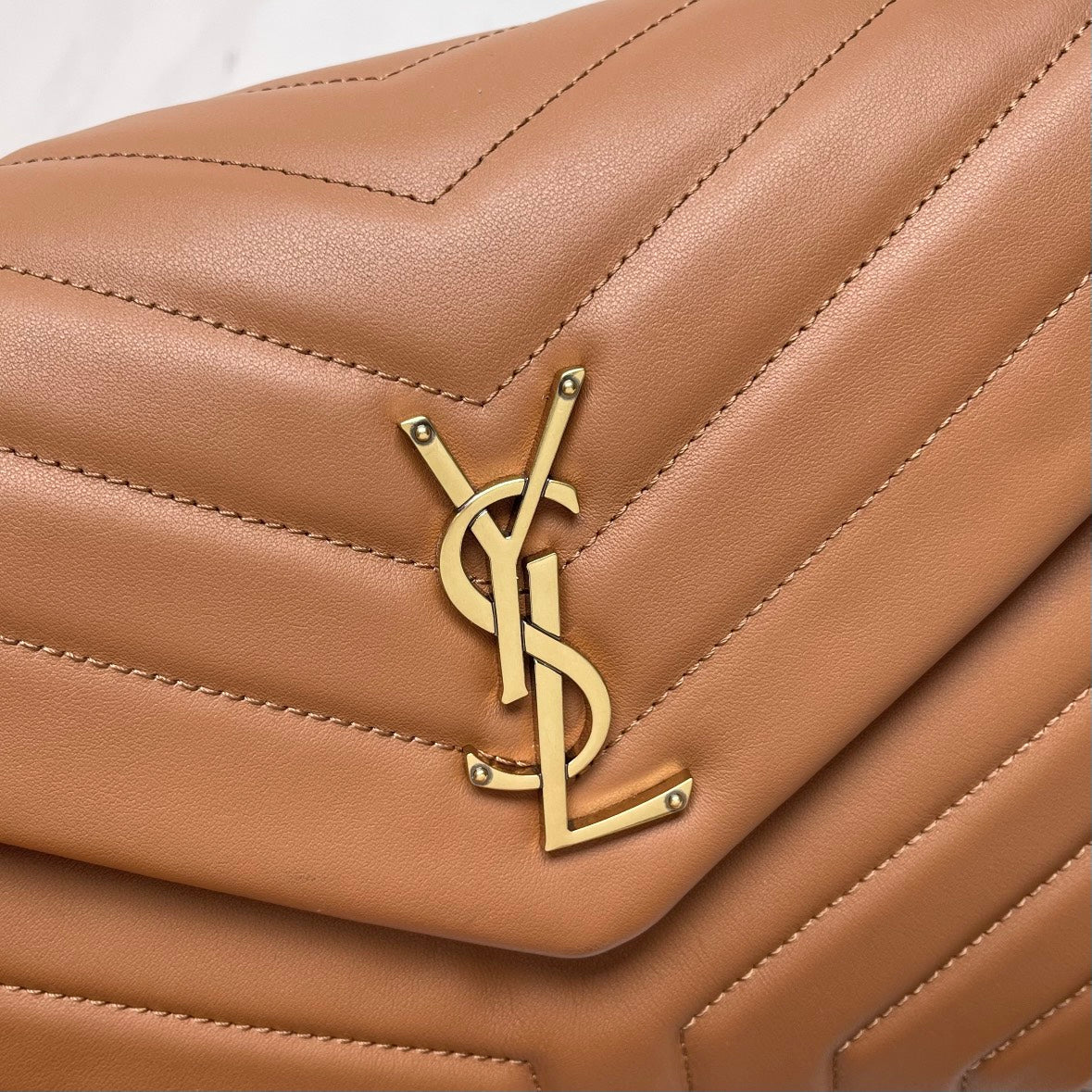 YSL Large Loulou Bag 33cm Tan Brown Lambskin