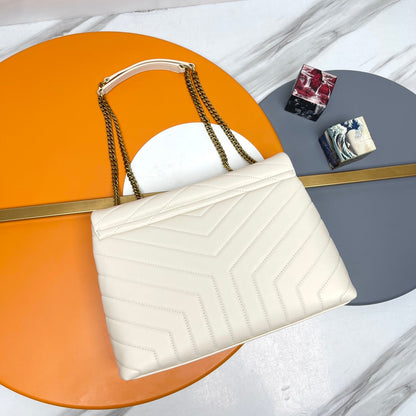 YSL Large Loulou Bag 33cm White Lambskin