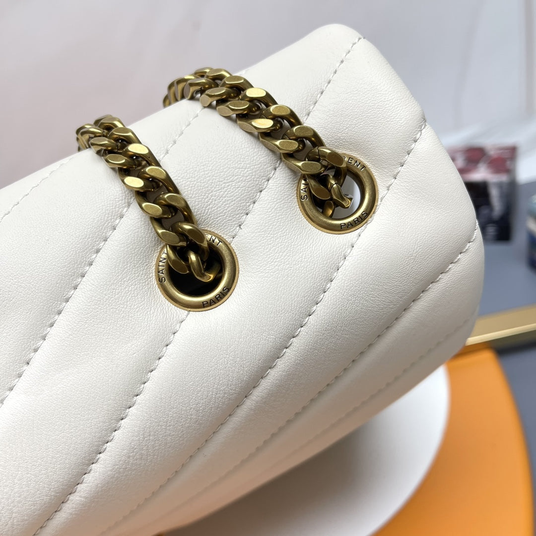 YSL Large Loulou Bag 33cm White Lambskin