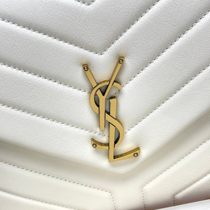 YSL Large Loulou Bag 33cm White Lambskin