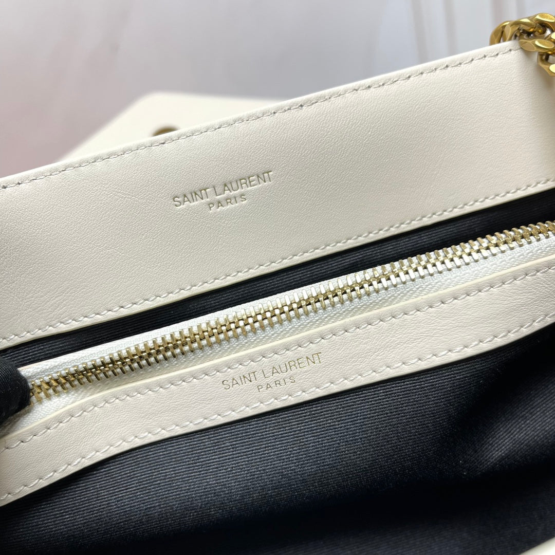 YSL Large Loulou Bag 33cm White Lambskin