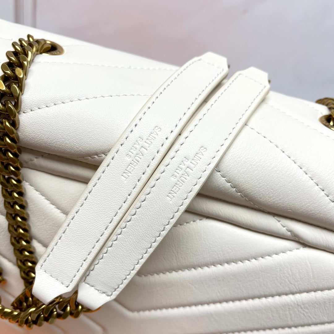 YSL Large Loulou Bag 33cm White Lambskin