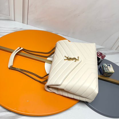 YSL Large Loulou Bag 33cm White Lambskin