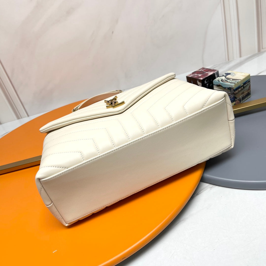 YSL Large Loulou Bag 33cm White Lambskin