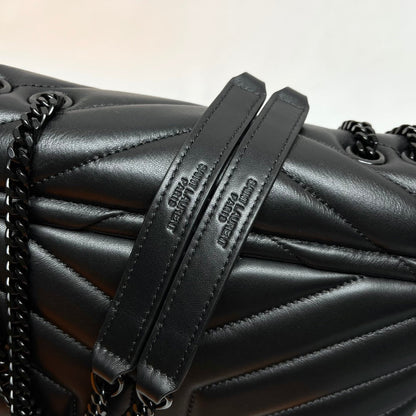 YSL Small Loulou Bag 23cm Full Black Lambskin