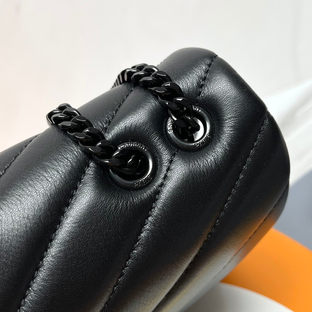 YSL Small Loulou Bag 23cm Full Black Lambskin