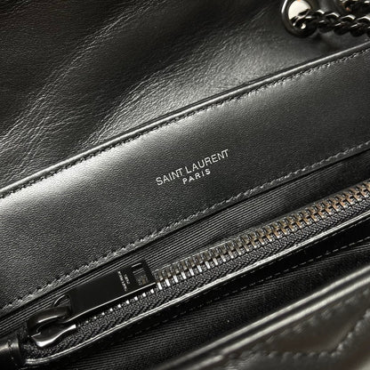 YSL Small Loulou Bag 23cm Full Black Lambskin
