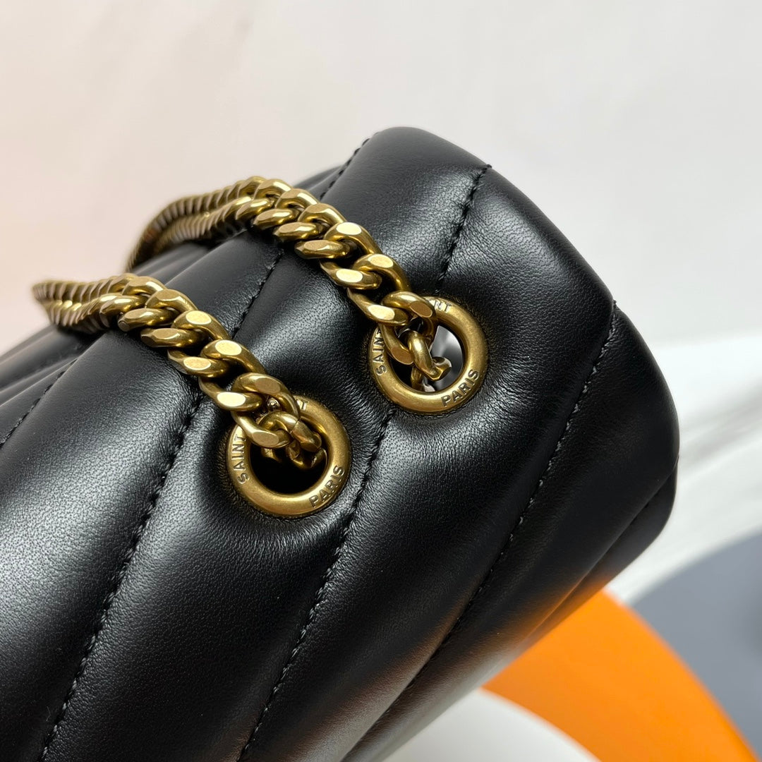 YSL Small Loulou Bag 23cm Black Lambskin GHW