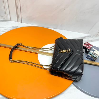 YSL Small Loulou Bag 23cm Black Lambskin GHW