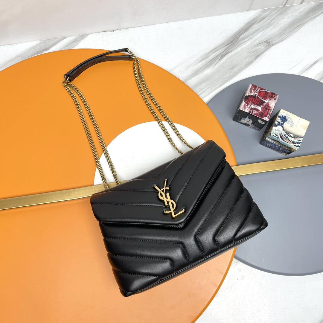 YSL Small Loulou Bag 23cm Black Lambskin GHW