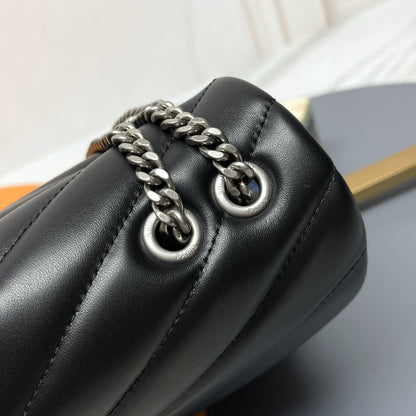 YSL Small Loulou Bag 23cm Black Lambskin SHW
