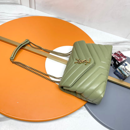 YSL Small Loulou Bag 23cm Olive Lambskin