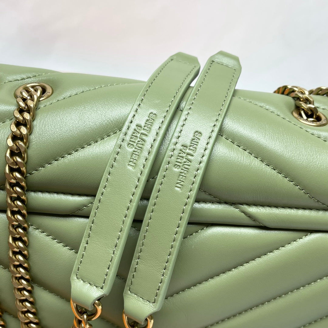 YSL Small Loulou Bag 23cm Olive Lambskin