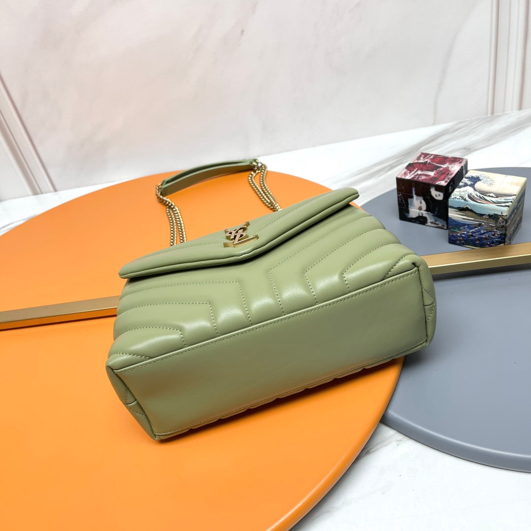 YSL Small Loulou Bag 23cm Olive Lambskin