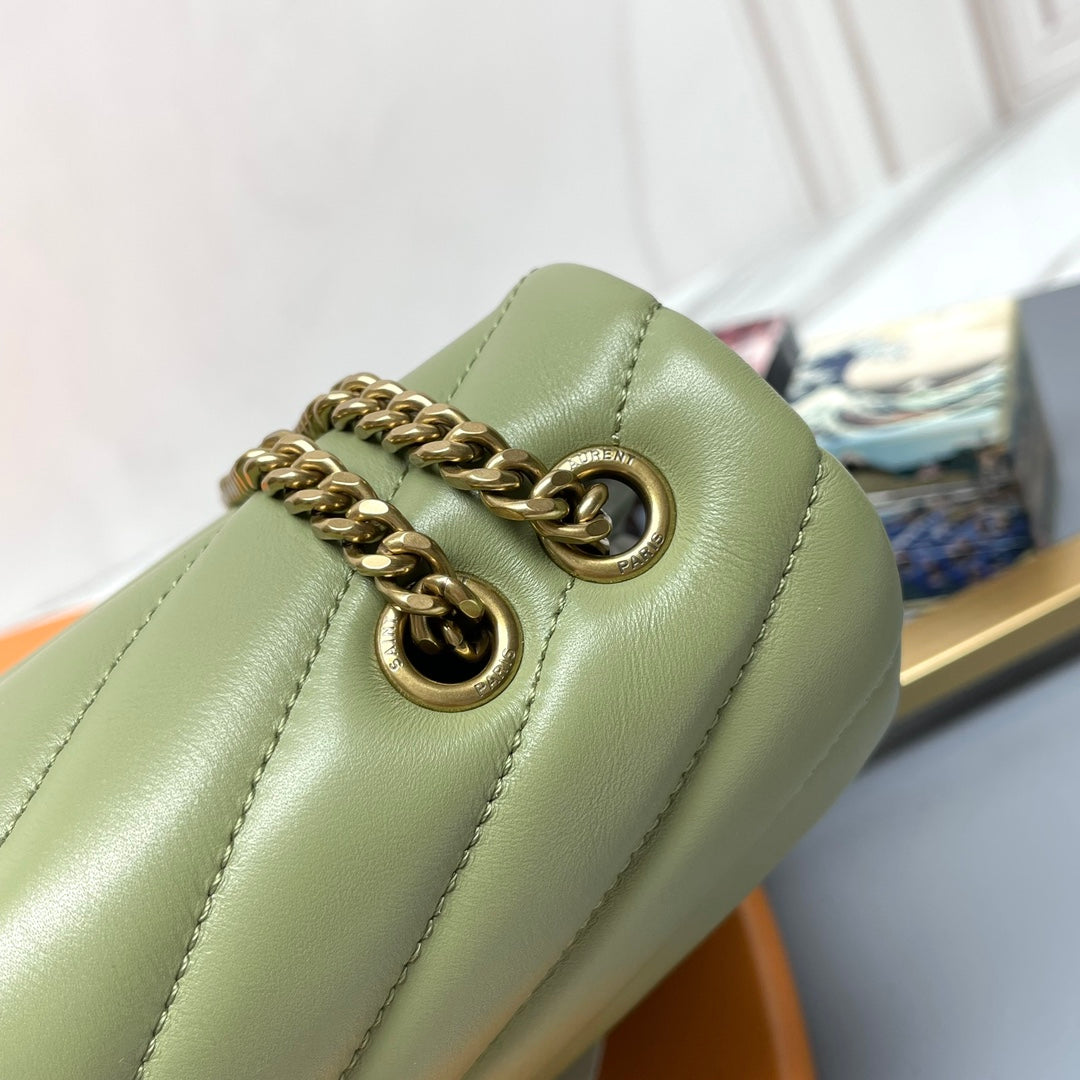 YSL Small Loulou Bag 23cm Olive Lambskin