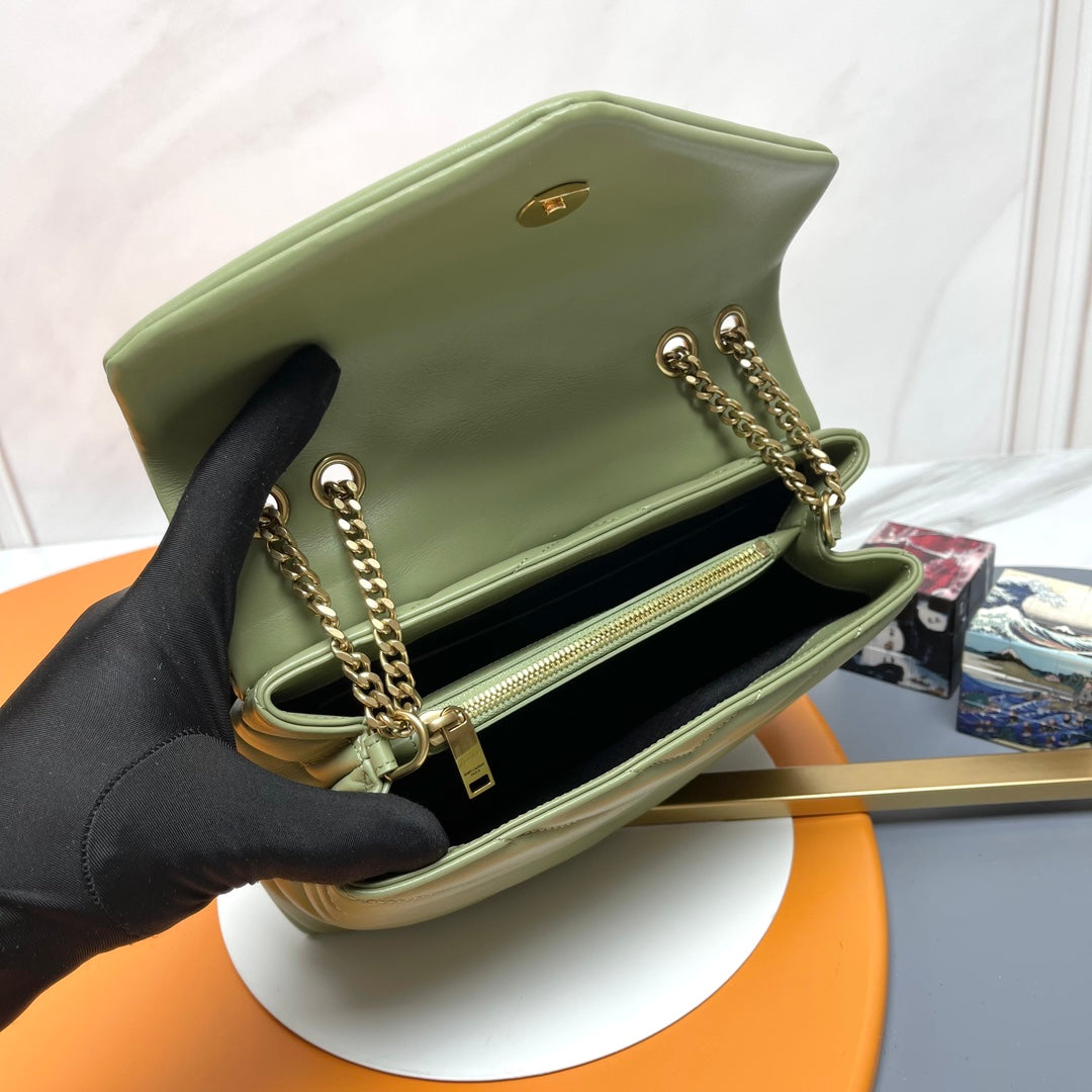 YSL Small Loulou Bag 23cm Olive Lambskin