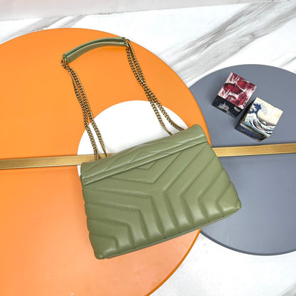 YSL Small Loulou Bag 23cm Olive Lambskin