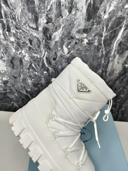 PRA RE-NYLON GABARDINE APRÈS SKI BOOTIES WHITE