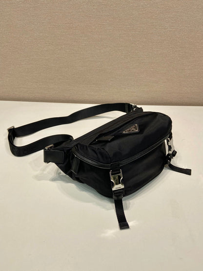 Prada Mini Messenger Bag 20cm Black Re-Nylon Leather