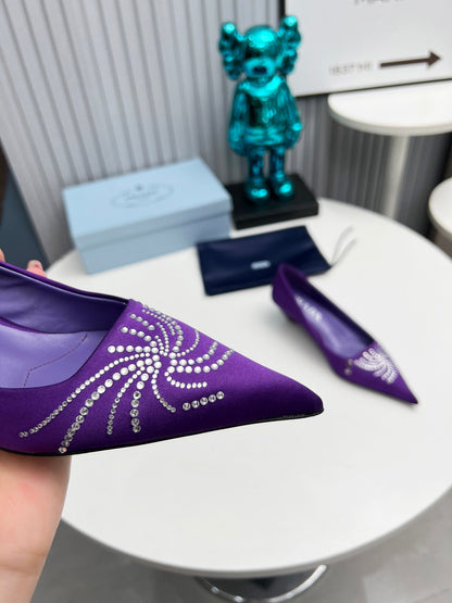 Prada 26SS Pumps 4cm Purple Satin 680961
