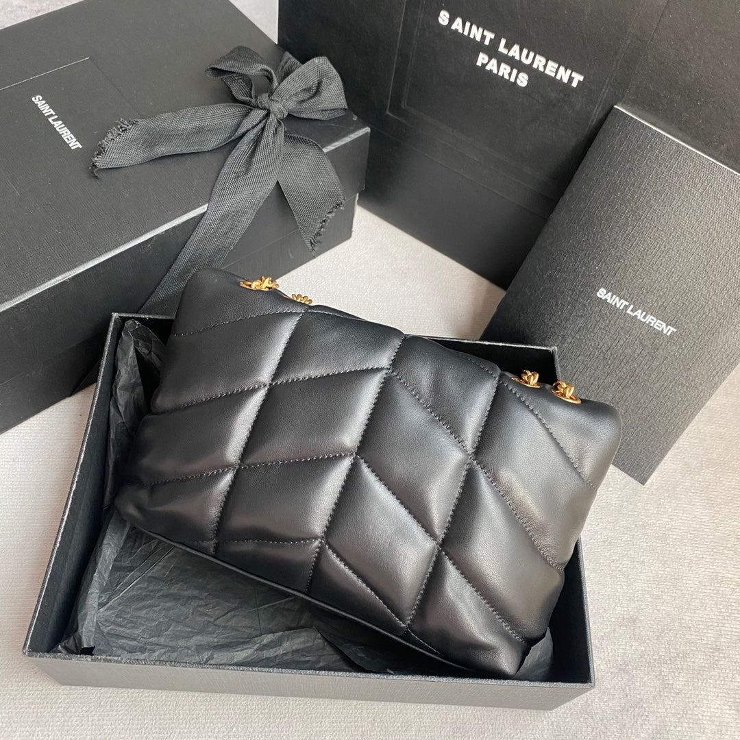 LOULOU MINI 23 BLACK QUILTED GOLD HARDWARE