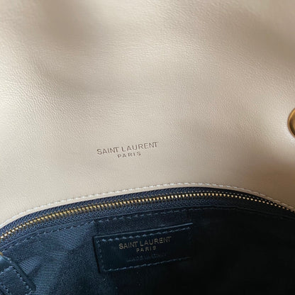 LOULOU MINI 23 CREAM QUILTED GOLD HARDWARE