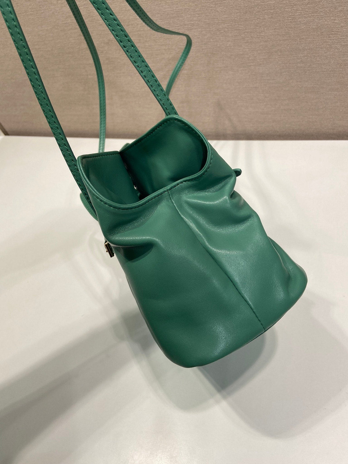 Prada Small Dada 25cm Teal Green Nappa Leather