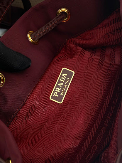 PRA bucket bag 23 burgundy nylon fabric 280826