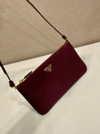 PRA vintage long shoulder bag burgundy nylon fabric