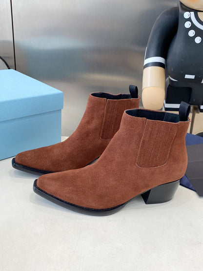 PRA classic pointed-toe boots reddish brown suede