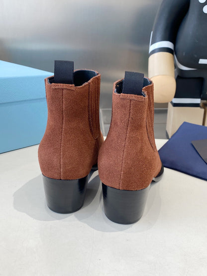 PRA classic pointed-toe boots reddish brown suede