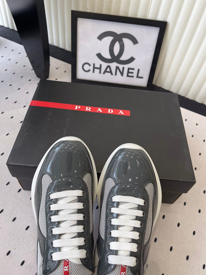 Pra 2025 Sneaker Dark Gray Patent Leather Mesh 554584