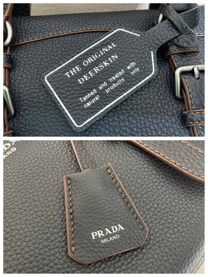 Prada Large Tote Bag 35cm Black Leather