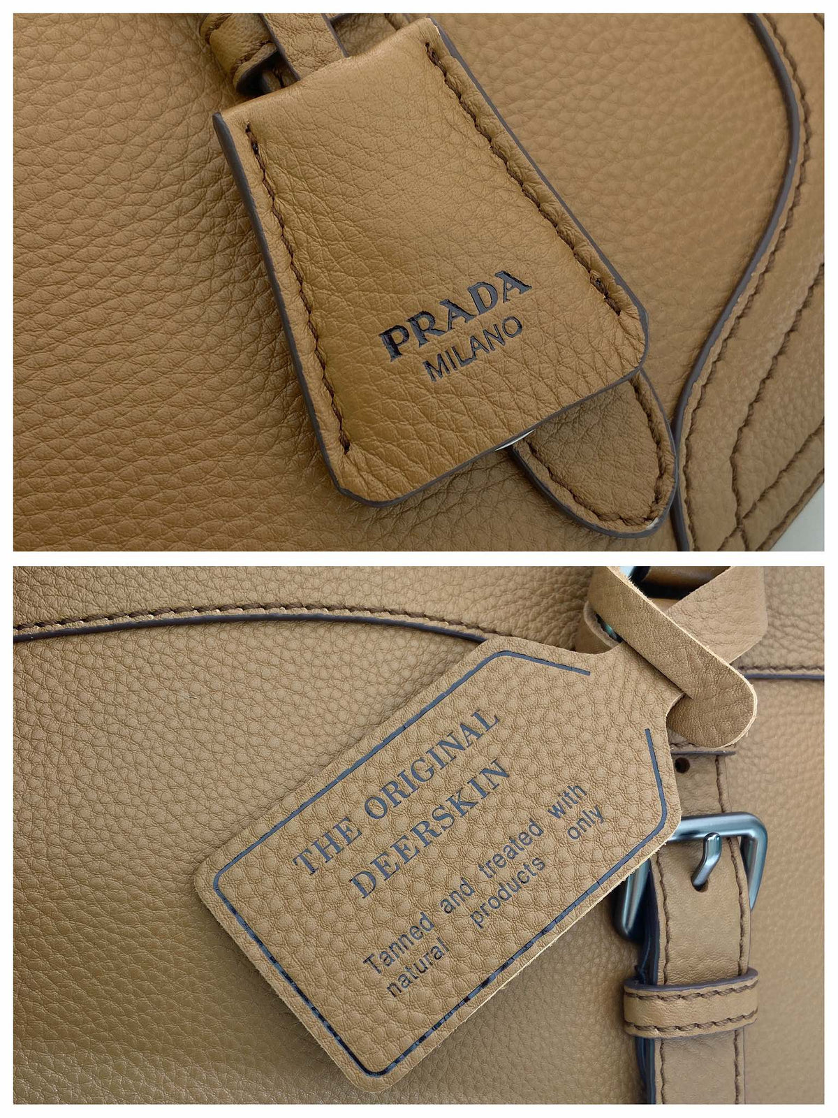 Prada Large Tote Bag 35cm Camel Leather