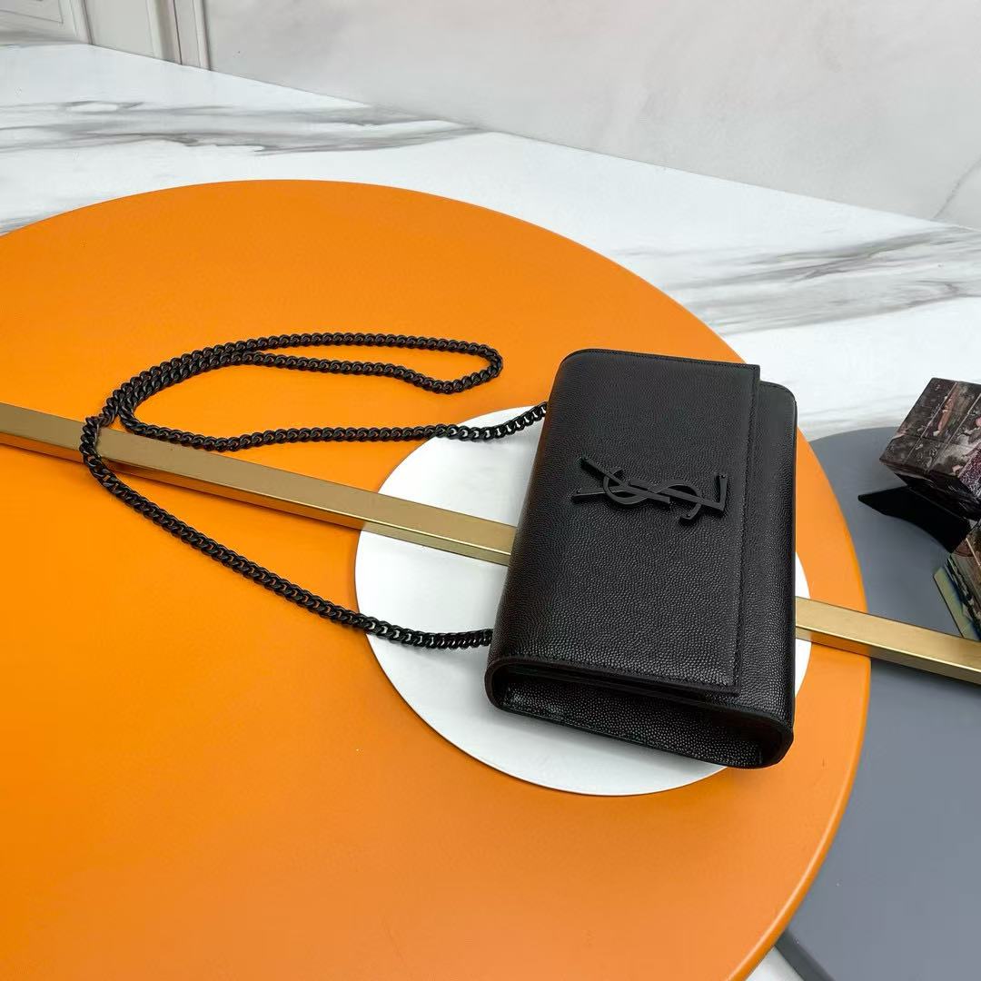YSL Kate Small Shoulder Bag 20cm Black Grain Cowhide