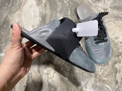 PRA 26S Mule Sneaker Grey Suede Canvas