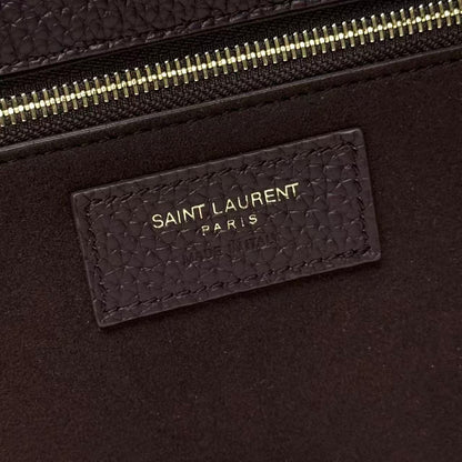 YSL Le 5 À 7 Bea Hobo Bag Dark Brown Grained Leather