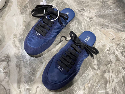 PRA 26S Mule Sneaker Dark Blue Suede Canvas
