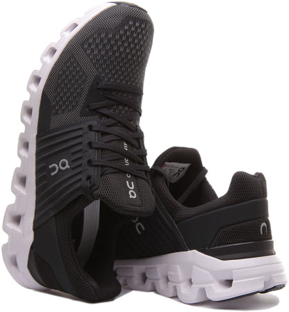 On Running Cloudswift In Black Grey For Mens