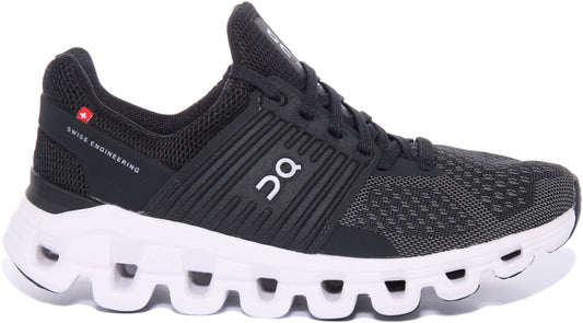 On Running Cloudswift In Black Grey For Women