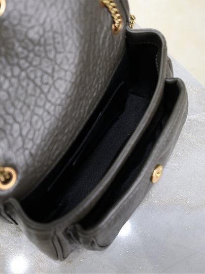 YSL Niki Bag 18cm Black Gold Sheepskin