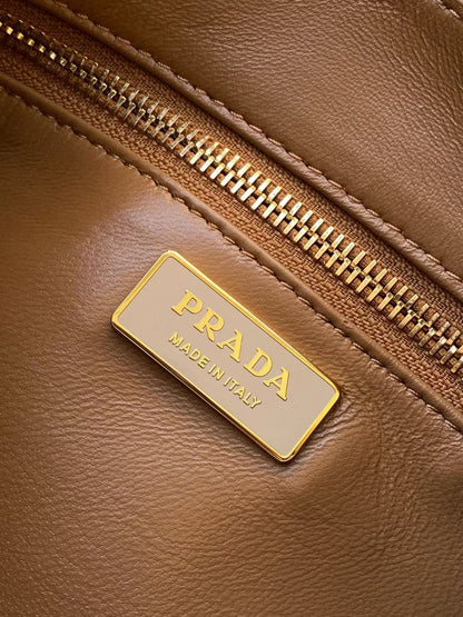 Prada Aimee Underarm Bag 31cm beige Calfskin